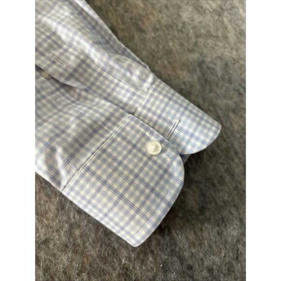 Joseph A Bank Traveler MenSize 15.5-35 Dress Shirt Long Sleeve Button Down Blue - Picture 9 of 9
